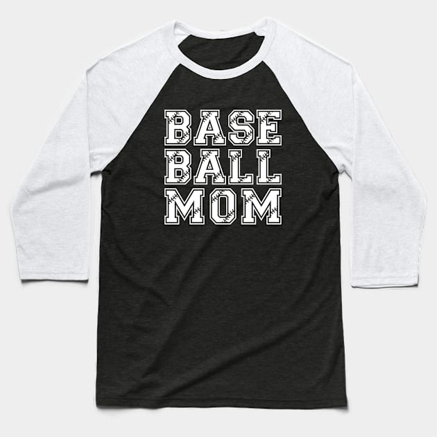 BASE BALL MOM LETTER GRAPHIC Baseball T-Shirt by LENTEE